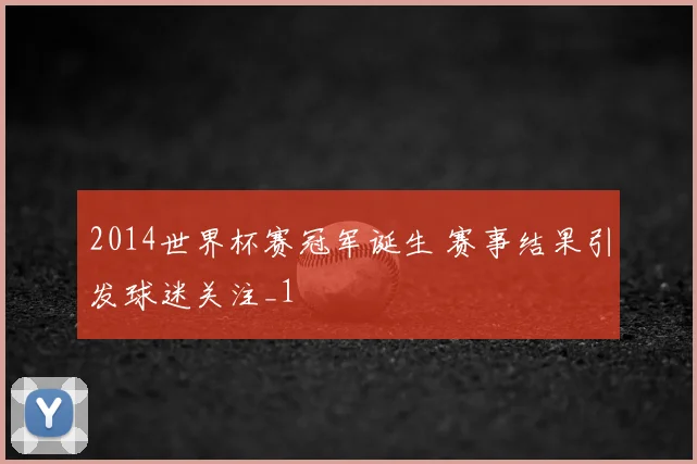 2014世界杯赛冠军诞生 赛事结果引发球迷关注_1